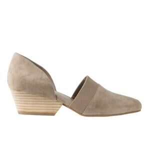 Eileen Fisher Hilly Wedge d'Orsay Pump taupe suede Women’s 11 Slip On Shoes